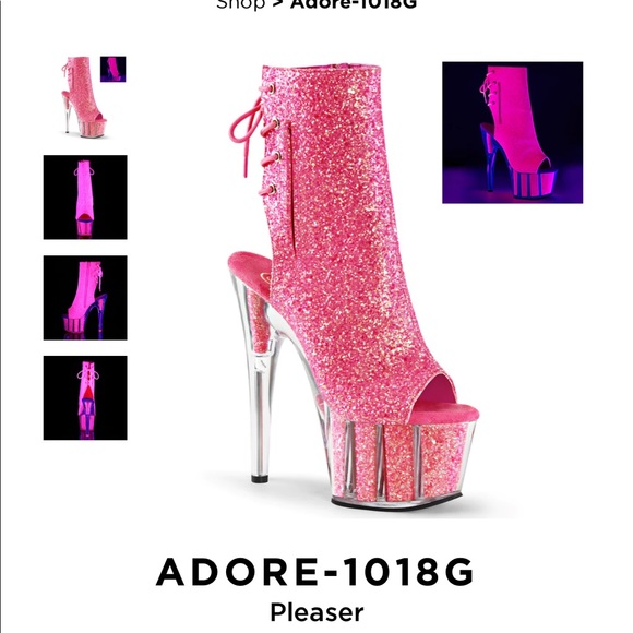 Pleaser Shoes - USED * PLEASER PINK SPARKLE 💖 SIZE WOMENS 9💖